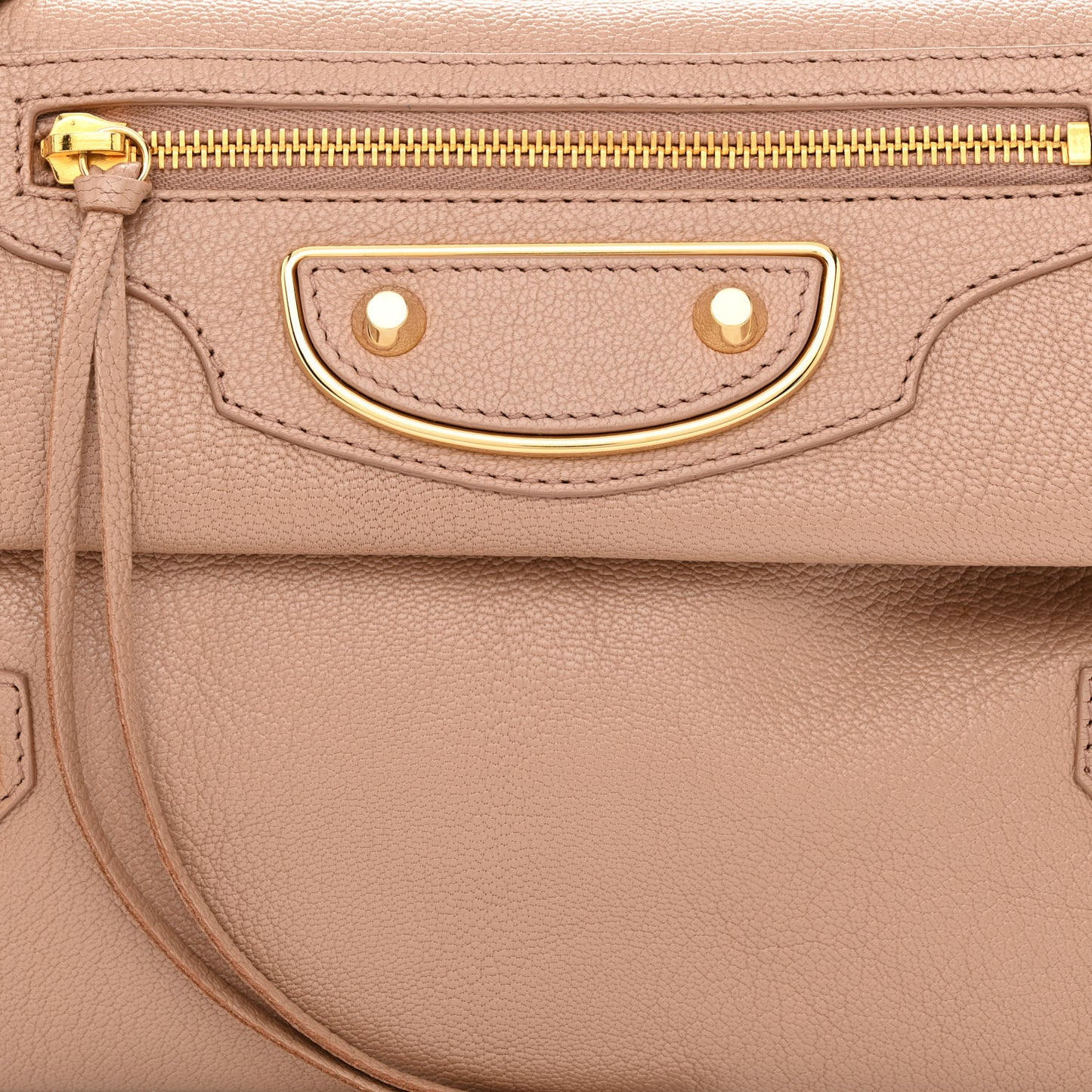 Chevre Gold Metallic Edge Hardware Envelope Clutch Rose Des Sables