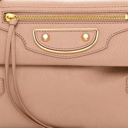 Balenciaga Chevre Gold Metallic Edge Hardware Envelope Clutch Rose Des Sables 8 of 11