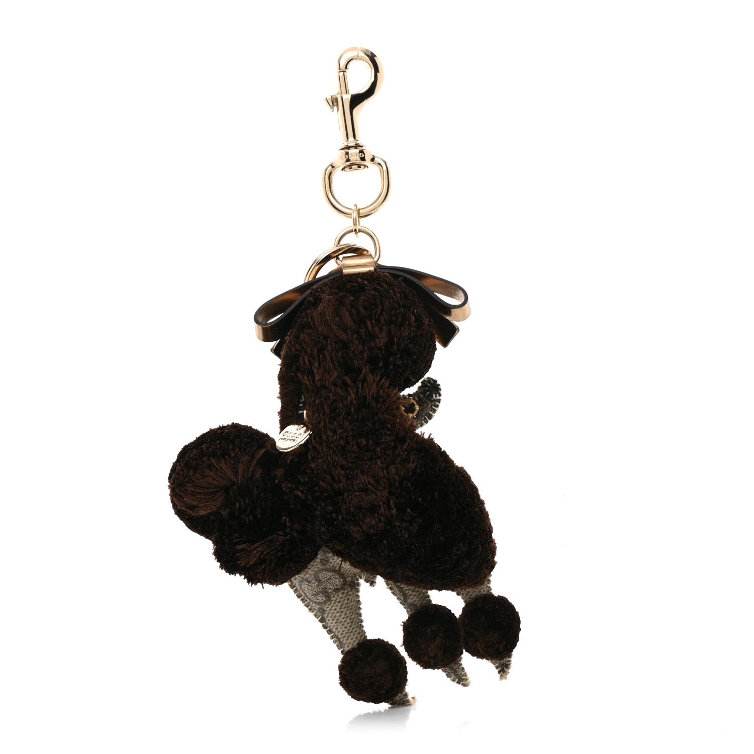 Gucci GG Supreme Monogram Lulu French Poodle Bag Charm Brown 1 of 4