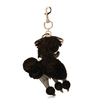 Gucci GG Supreme Monogram Lulu French Poodle Bag Charm Brown 1 of 4