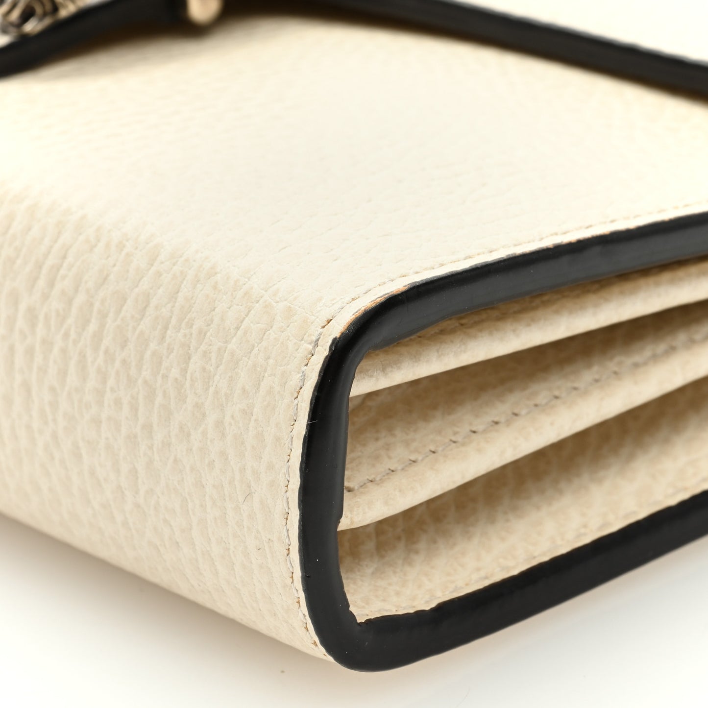 Dollar Calfskin Mini Dionysus Chain Wallet Mystic White