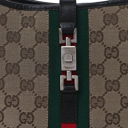Gucci Monogram Web Small Jackie O Hobo Dark Brown 8 of 11