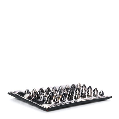 Christian Louboutin Calfskin Marble Print Spikes Card Holder Black 4 of 11
