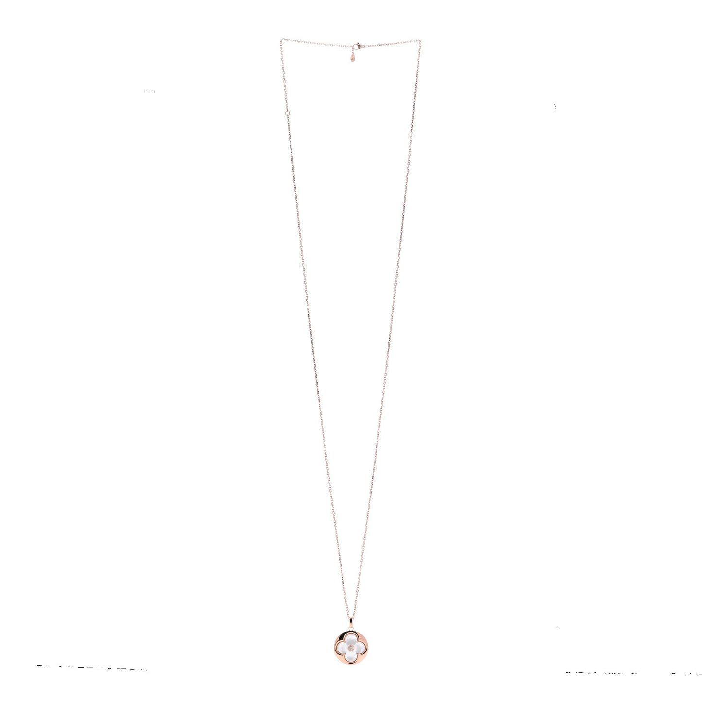 18K Pink Gold Mother of Pearl XL Blossom Sun Pendant Necklace
