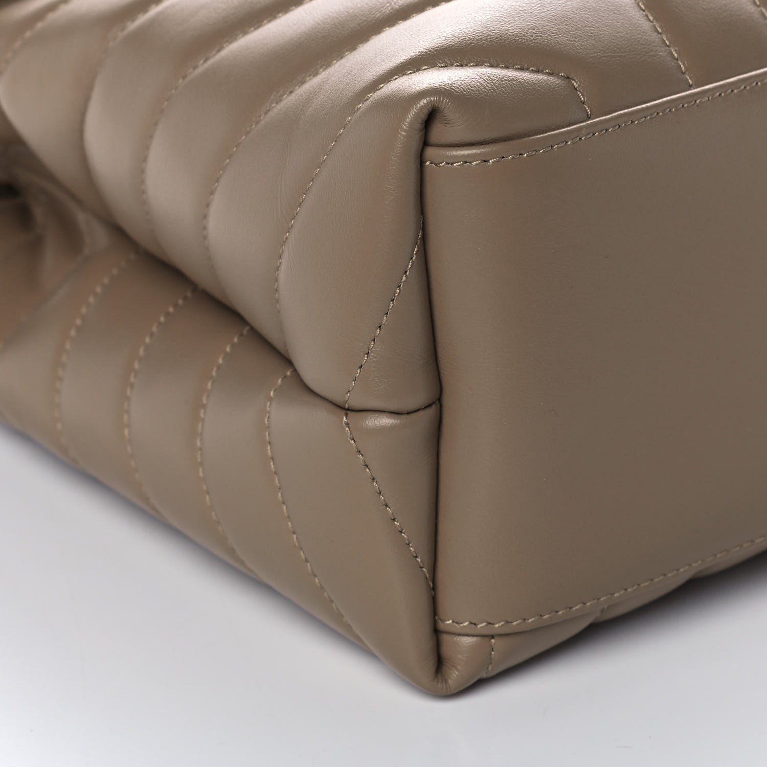 Saint Laurent Calfskin Y Quilted Monogram Medium Loulou Chain Satchel Taupe 9 of 10