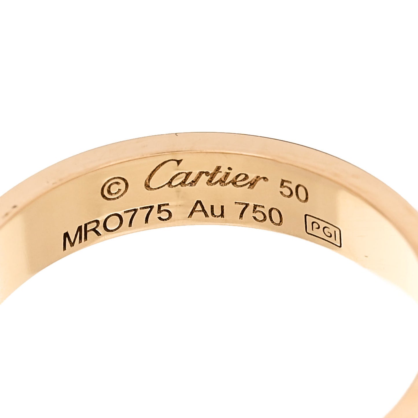 18K Yellow Gold 3.5mm LOVE Wedding Band Ring 50 5.25