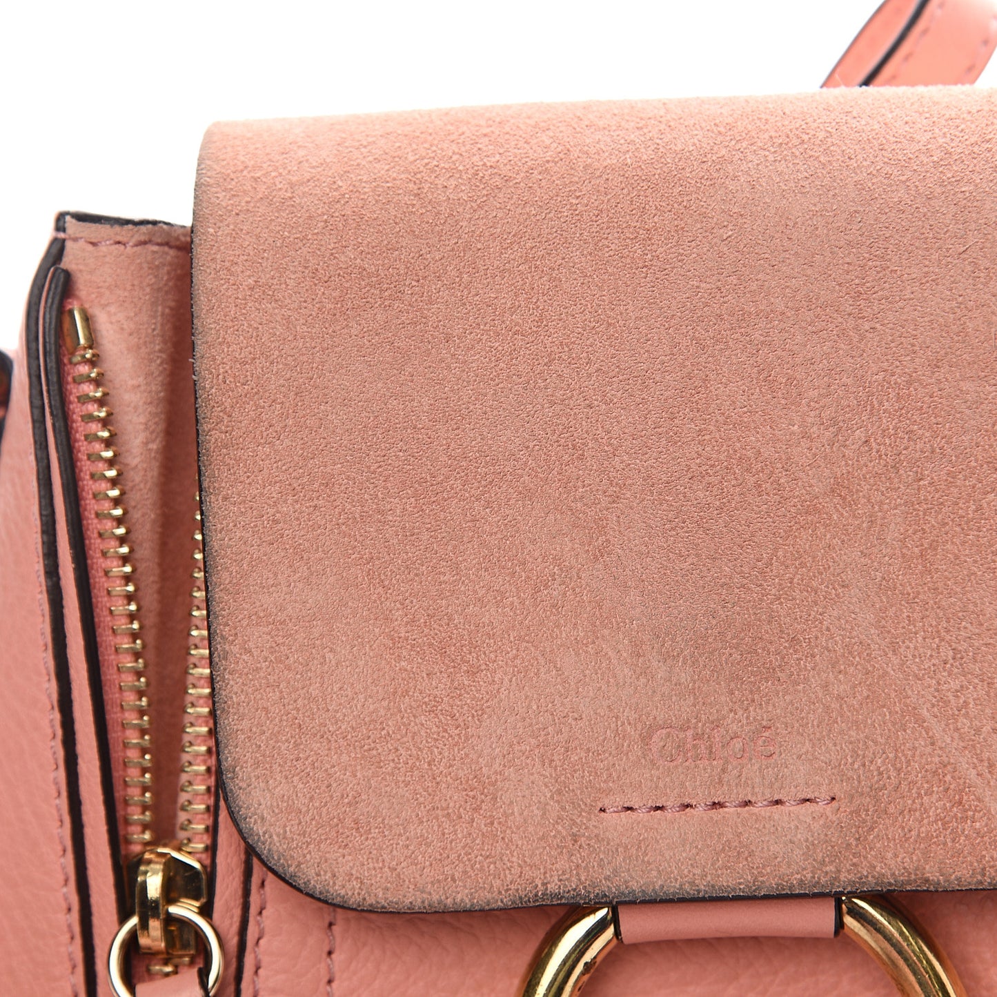 Suede Calfskin Mini Faye Backpack Ideal Blush