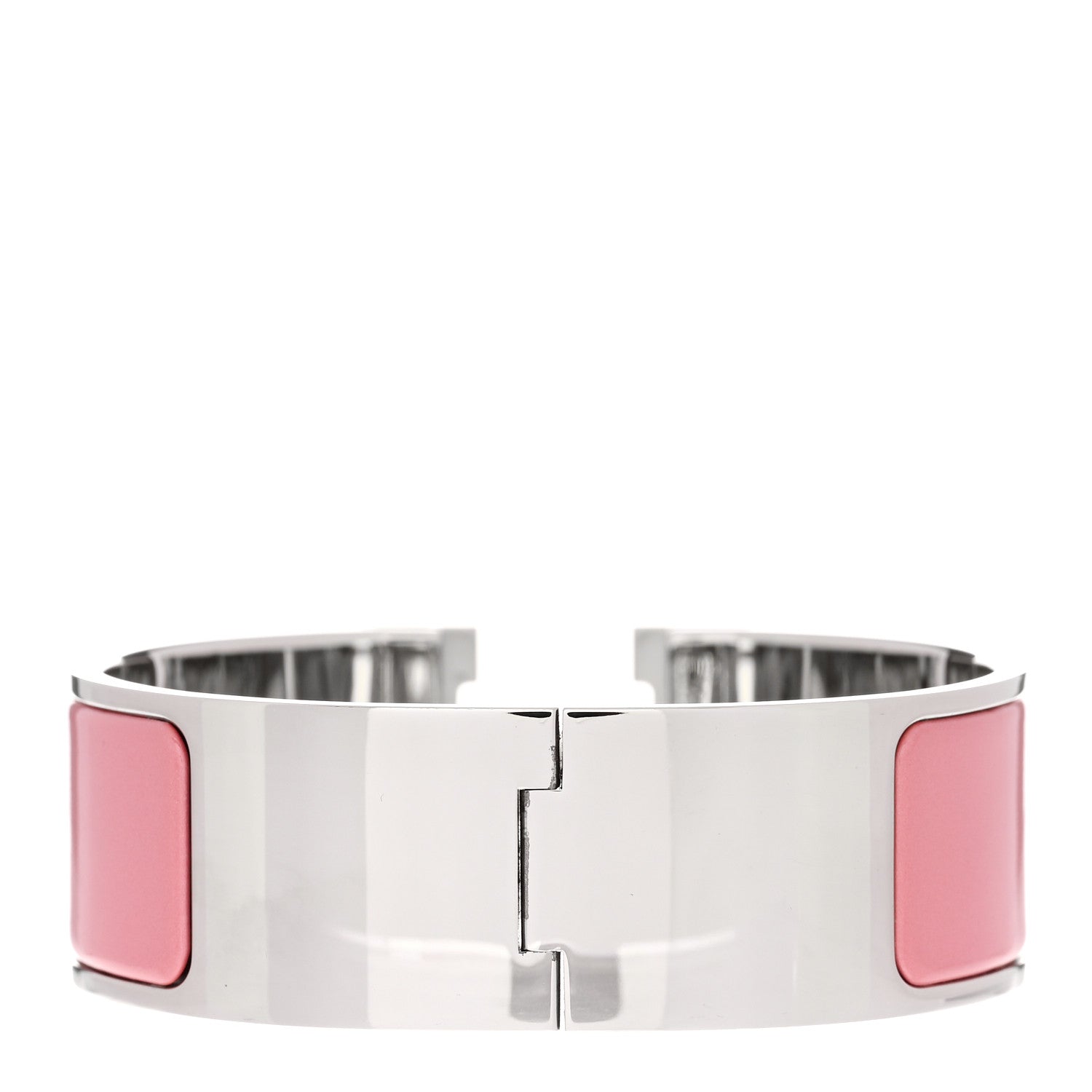 Hermes Enamel Wide Clic Clac H Bracelet GM Vieux Rose White 3 of 5