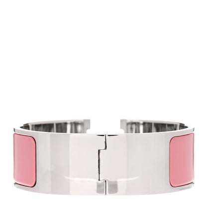 Hermes Enamel Wide Clic Clac H Bracelet GM Vieux Rose White 3 of 5