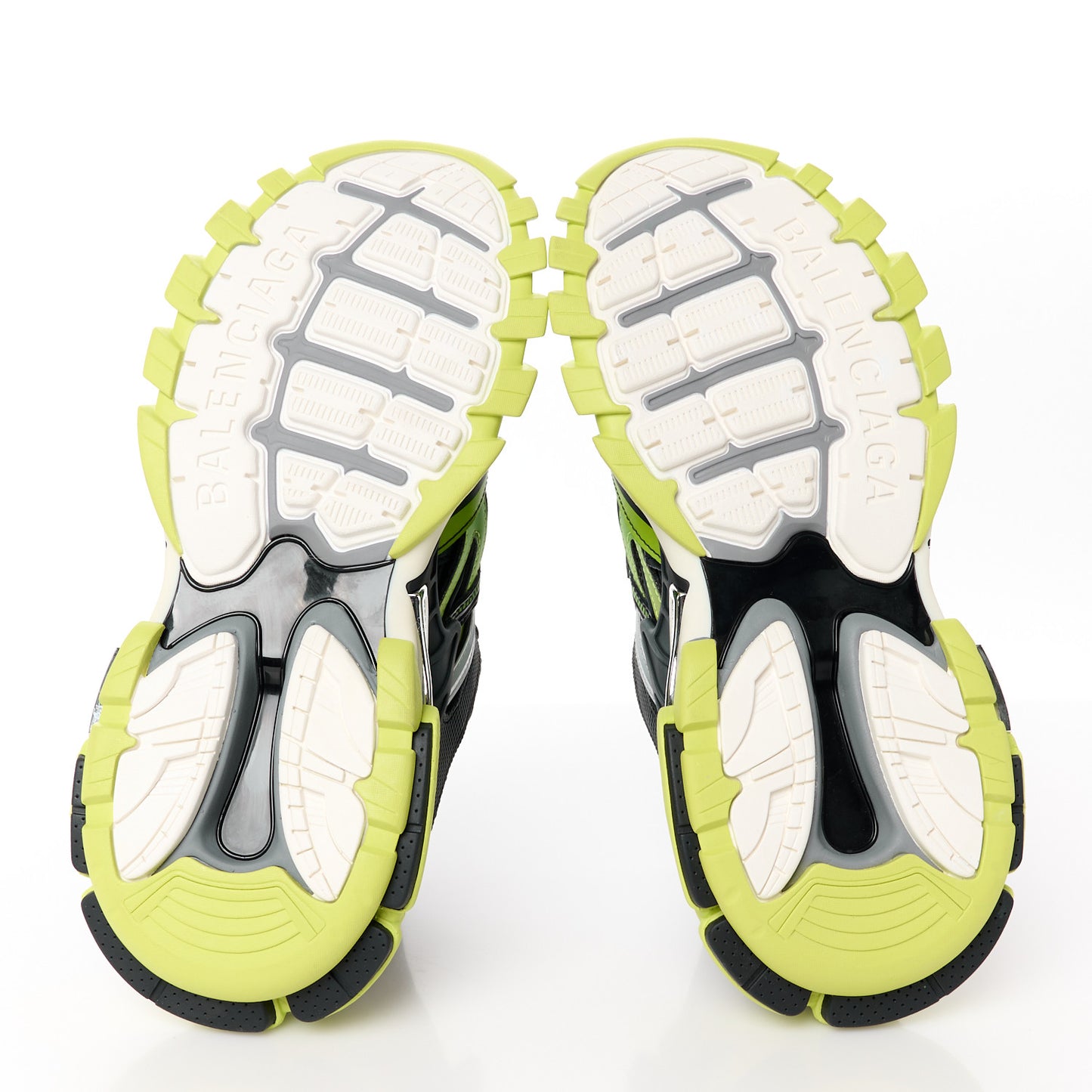 Rubber Mesh Tri-Color Clear Sole Mens Track.2 Open Sneakers 42 Black Yellow