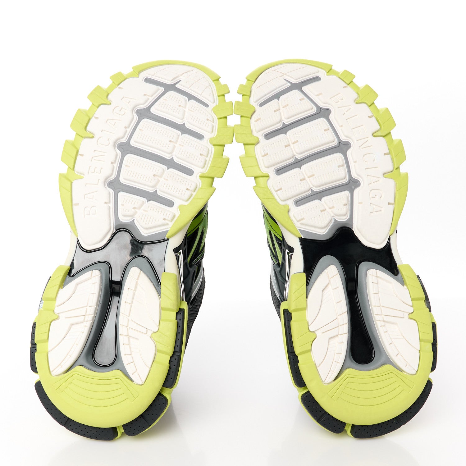 Balenciaga Rubber Mesh Tri-Color Clear Sole Mens Track.2 Open Sneakers 42 Black Yellow 5 of 9