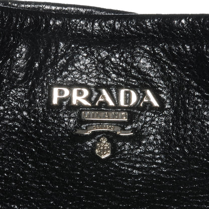 Prada Cervo Lux Chain Shoulder Bag Black 5 of 9