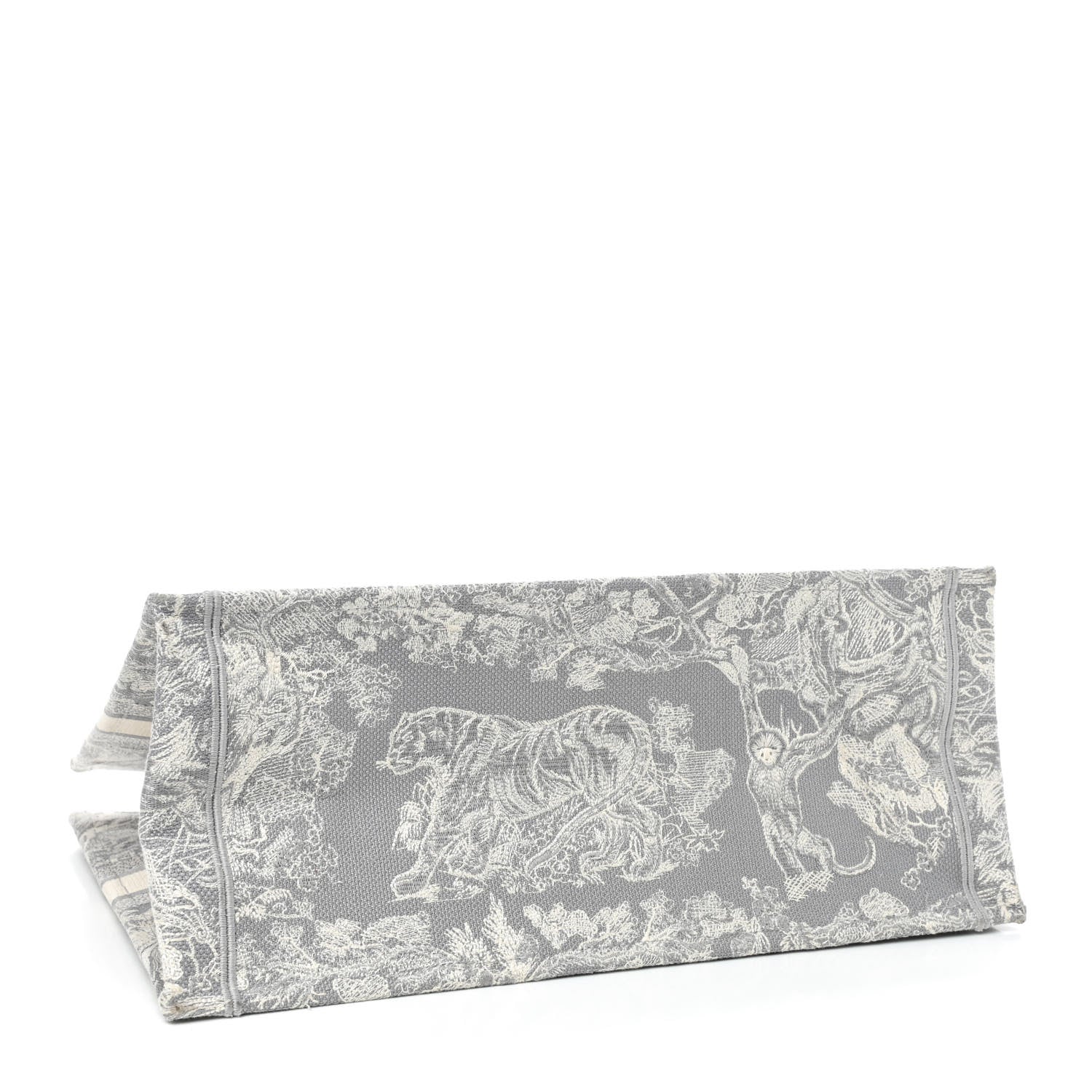 Christian Dior Canvas Embroidered Large Dioriviera Toile De Jouy Book Tote Gray 4 of 9