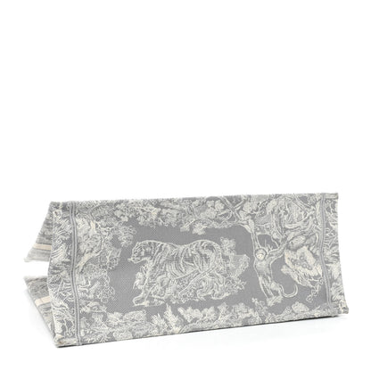 Christian Dior Canvas Embroidered Large Dioriviera Toile De Jouy Book Tote Gray 4 of 9
