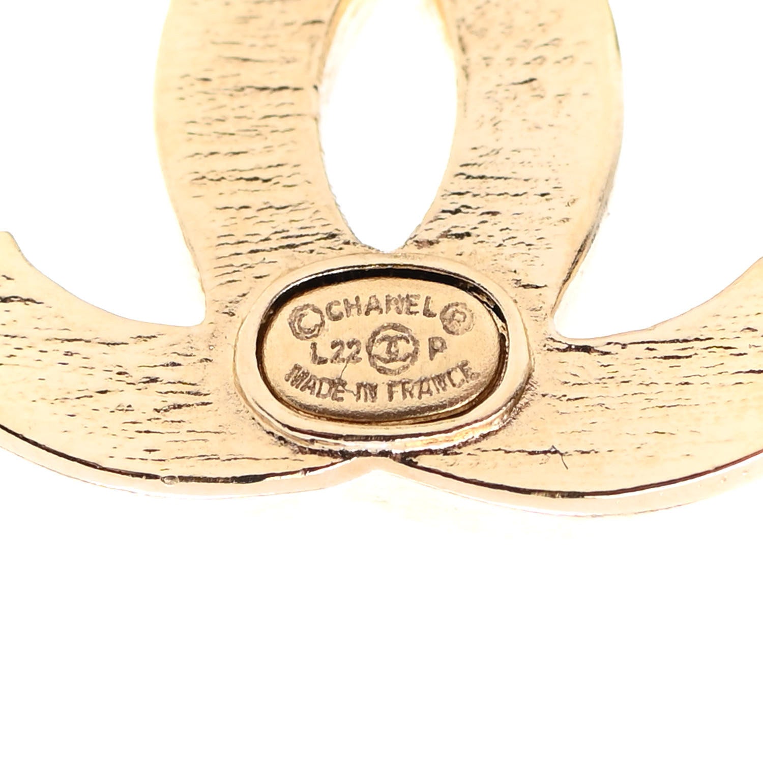 Chanel Crystal CC Earrings Gold 4 of 4
