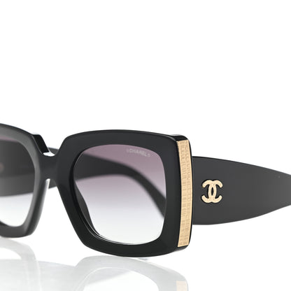 Chanel Acetate Rectangle Sunglasses 5435 Black 7 of 9