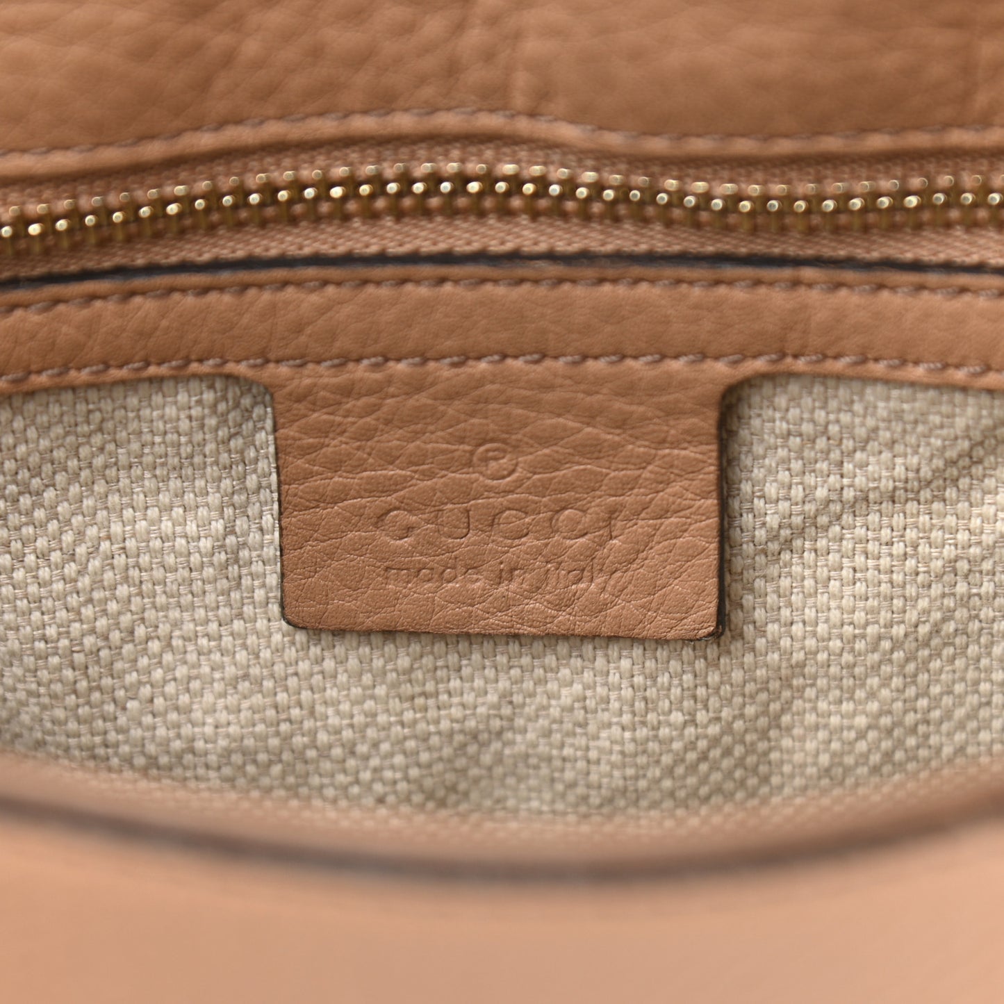 Pebbled Calfskin Medium Soho Flap Crossbody Camelia