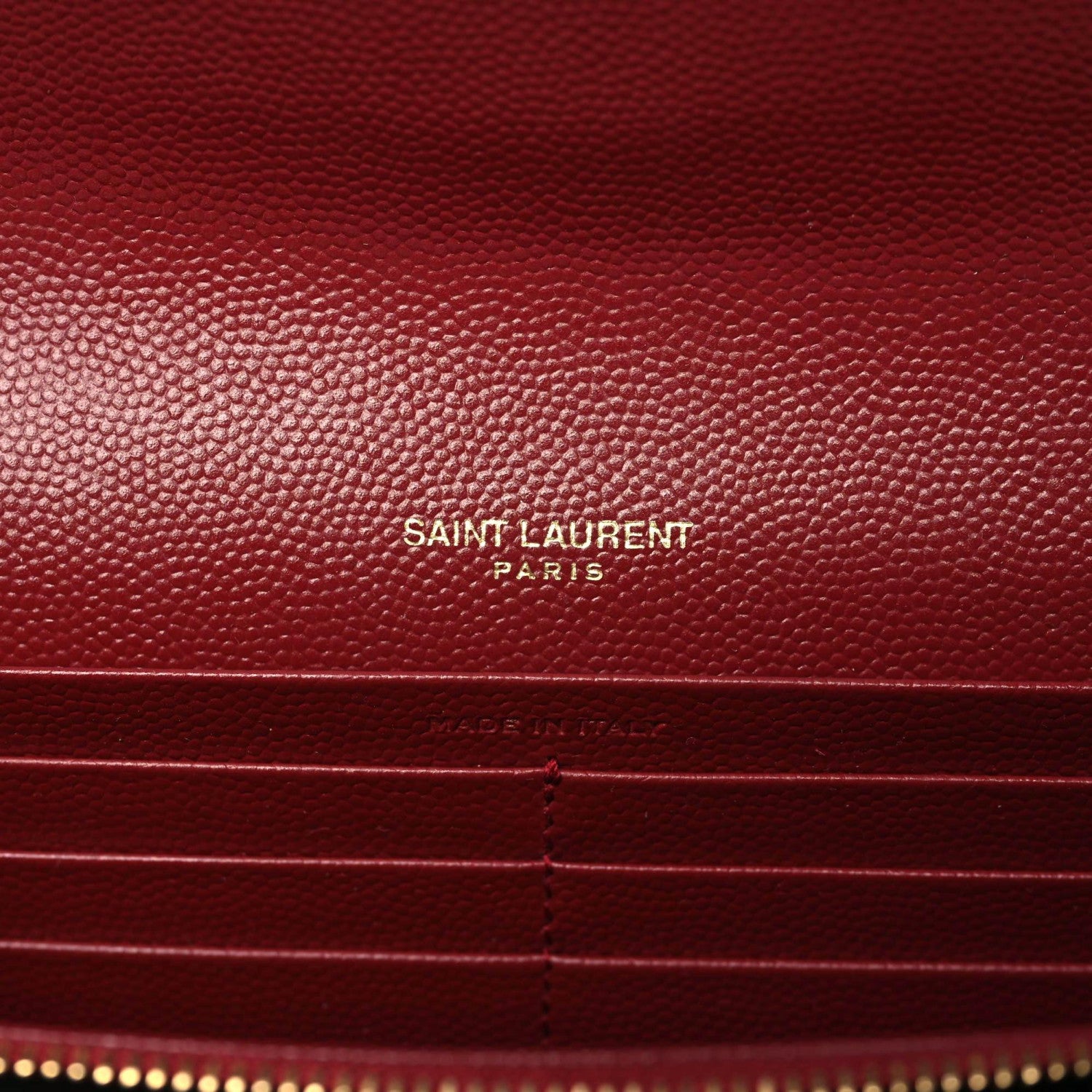 Saint Laurent Grain De Poudre Matelasse Chevron Monogram Flap Wallet Red 7 of 7