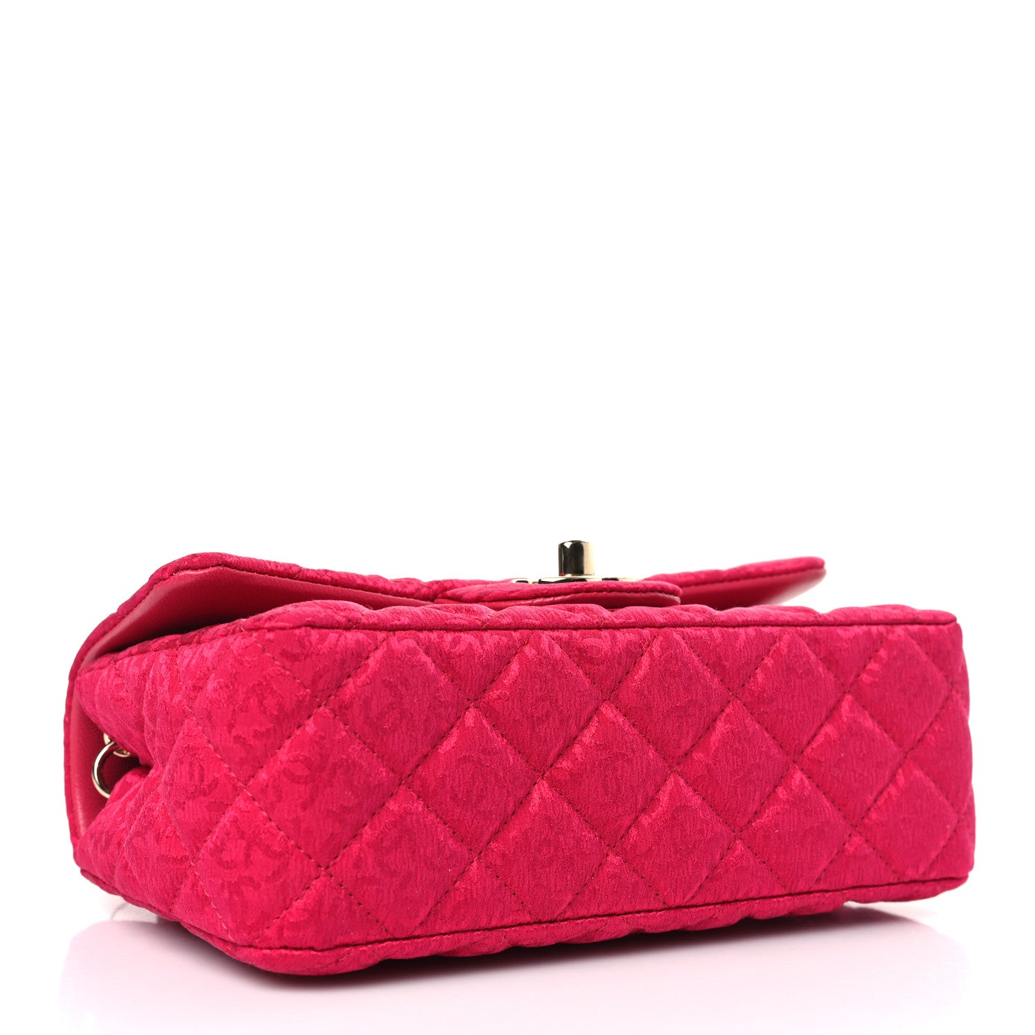 Chanel Satin Quilted CC Mini Rectangular Flap Dark Pink 4 of 10