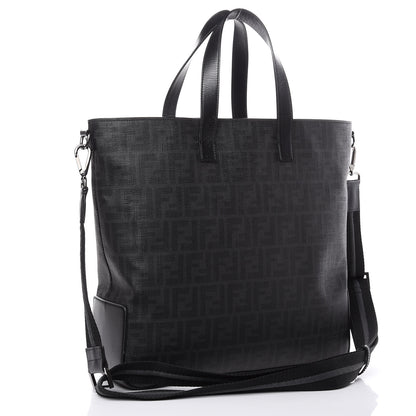Fendi Zucca Spalmati Top Handle Convertible Tote Black 3 of 12