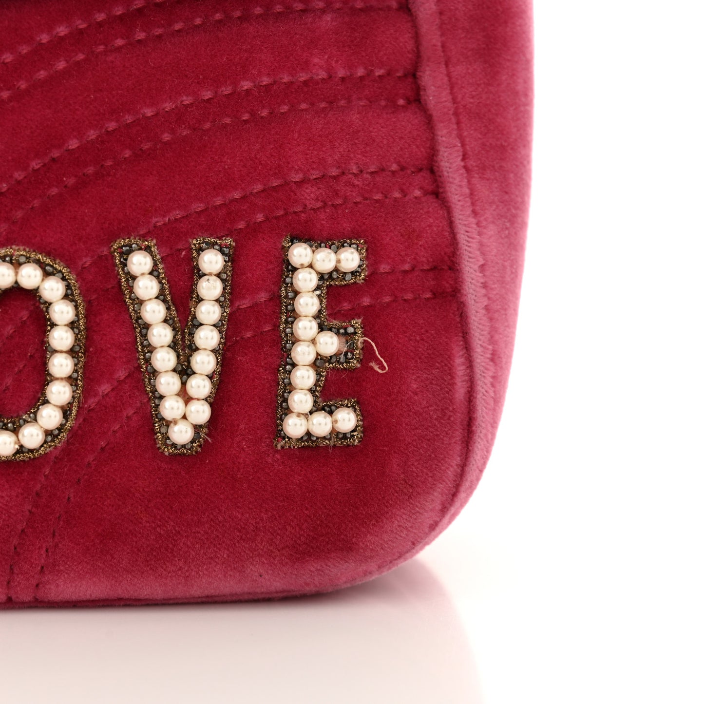 Velvet Matelasse Blind for Love Embroidered Medium GG Marmont Shoulder Bag Light Raspberry Rose Multicolor