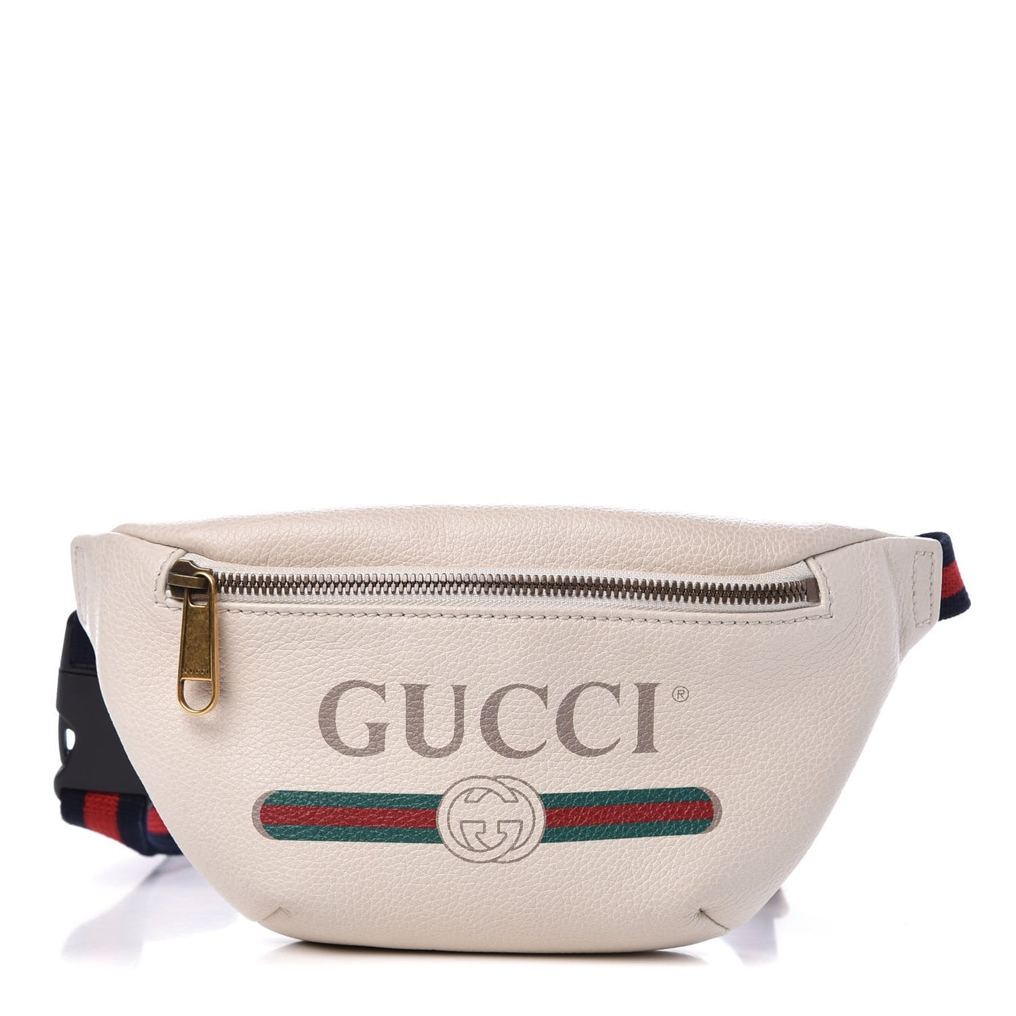 Grained Calfskin Small Logo Belt Bag White