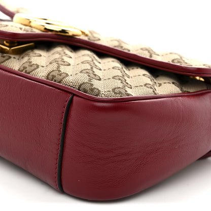 Gucci Monogram Azalea Calfskin Matelasse Diagonal Mini GG Marmont Shoulder Bag Beige Ebony New Cherry Red 10 of 10