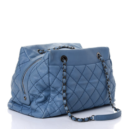 Chanel Calfskin Quilted Medium Stitch It Tote Blue 2 of 5