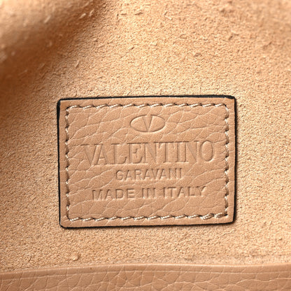 Valentino Garavani Pebbled Calfskin Large Rockstud Envelope Clutch Camel Rose 6 of 7