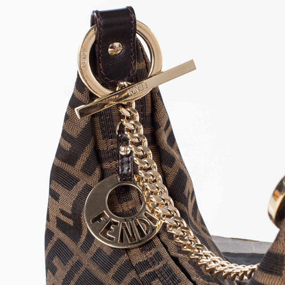 Fendi Zucca Small Chef Chain Hobo Tobacco 6 of 9