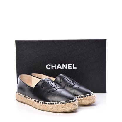 Chanel Lambskin CC Espadrilles 35 Black 10 of 10