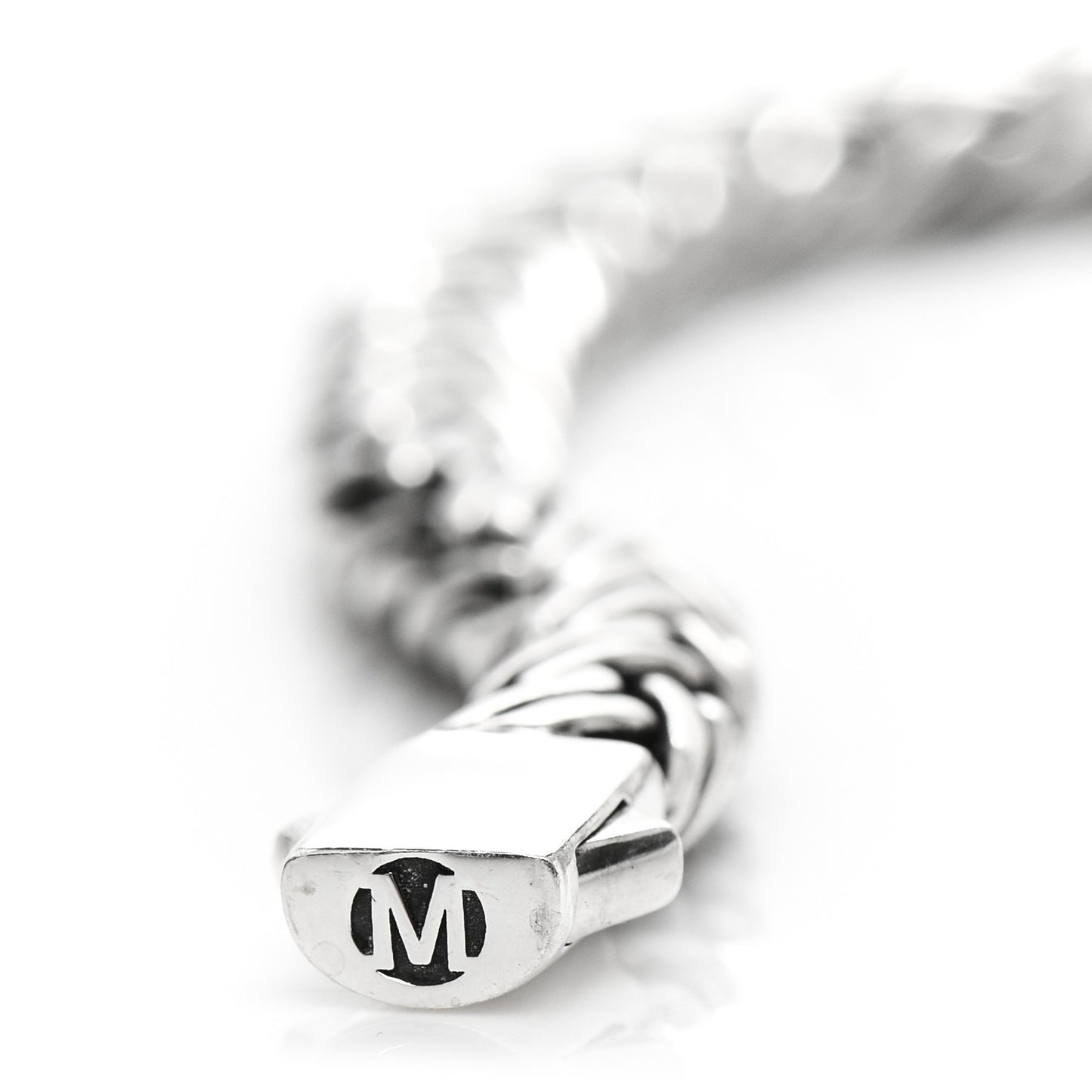 Sterling Silver White Sapphire Wheat Chain Bracelet