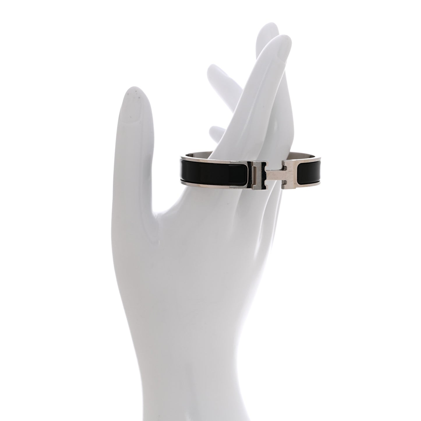 Enamel Narrow Clic Clac H Bracelet PM Black