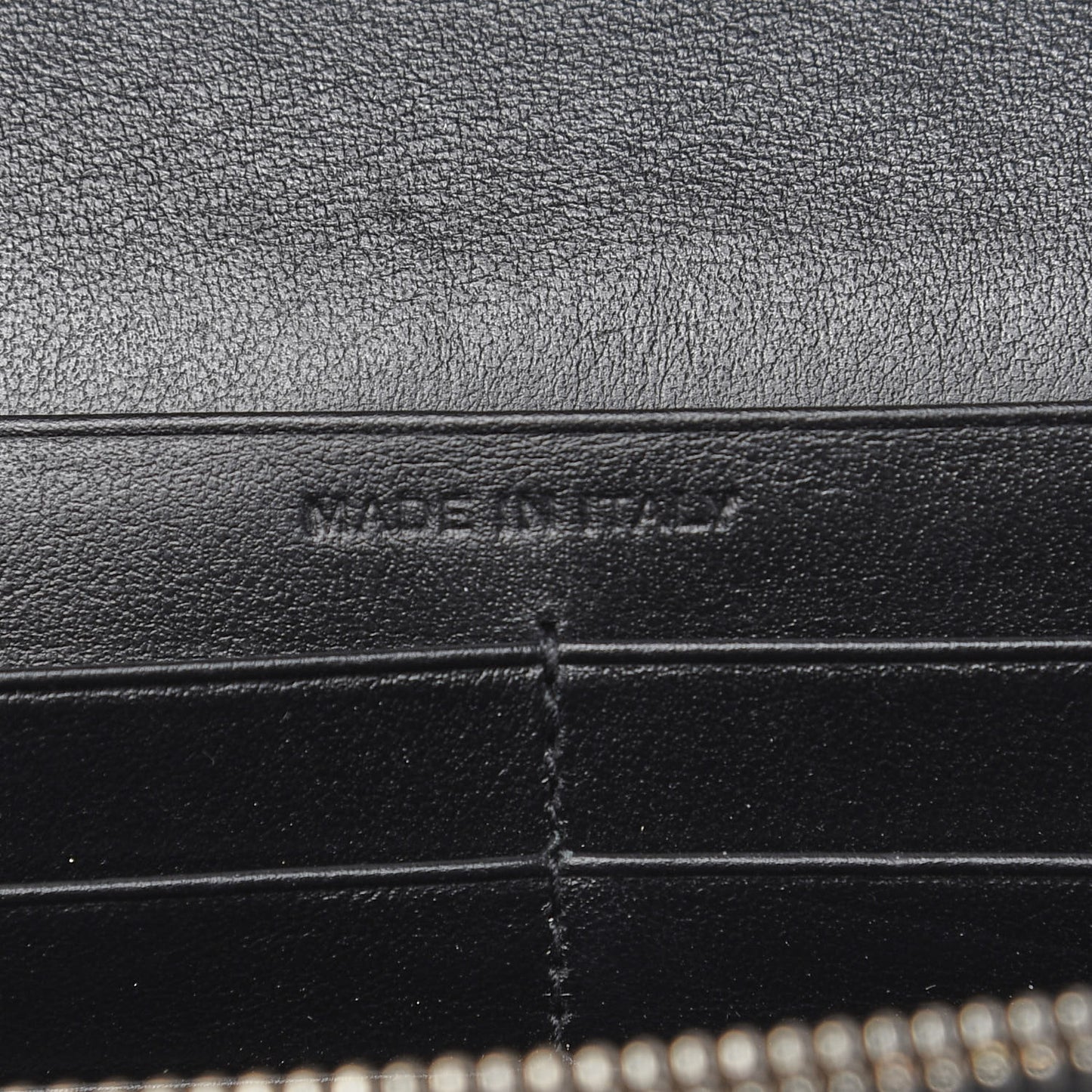 Crocodile Embossed Calfskin Monogram Chain Wallet Black