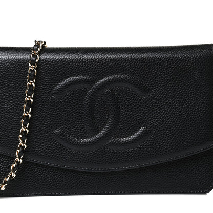 Chanel Caviar Timeless CC Wallet On Chain WOC Black 9 of 15