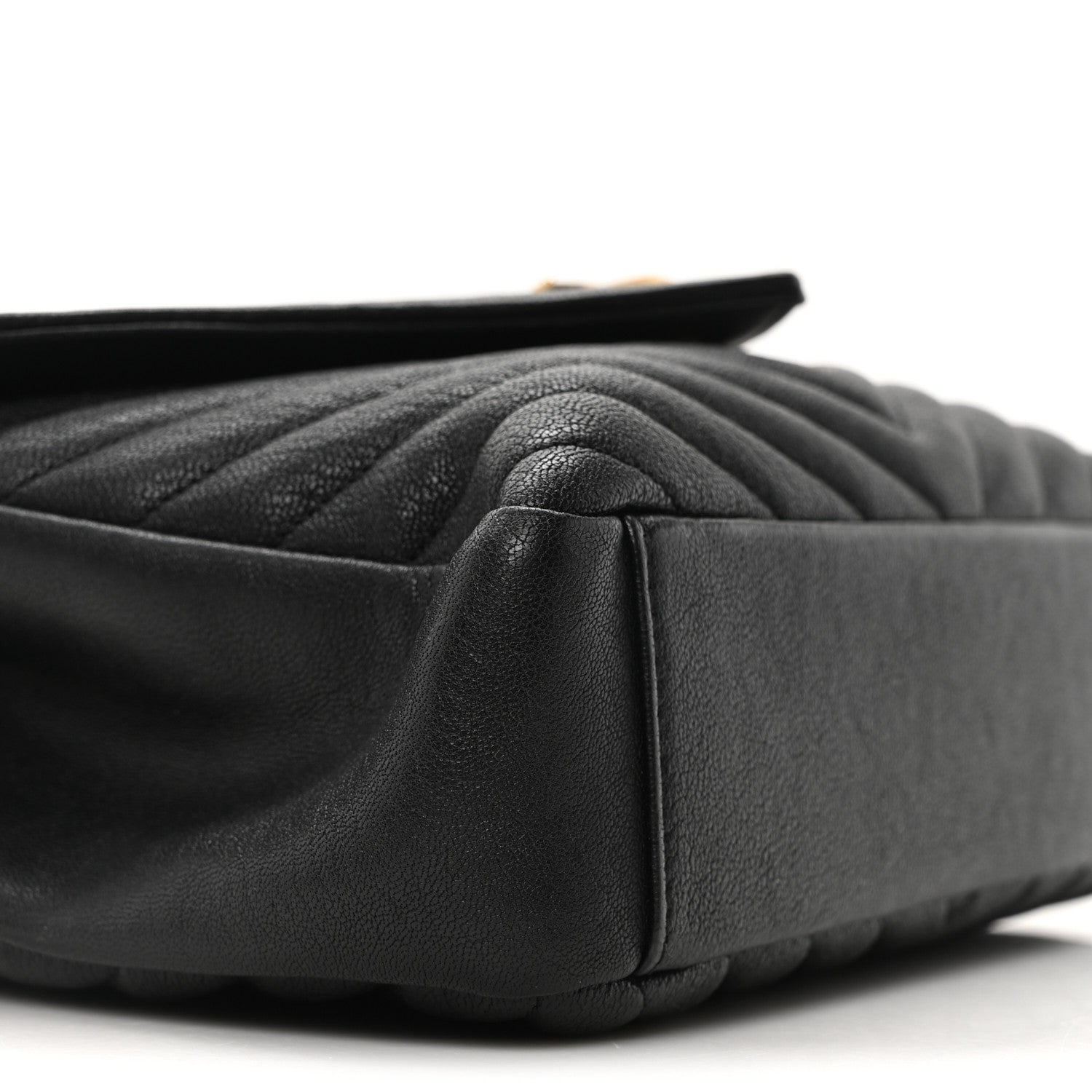 Saint Laurent Sheepskin Matelasse Chevron Monogram Medium College Bag Black 9 of 11