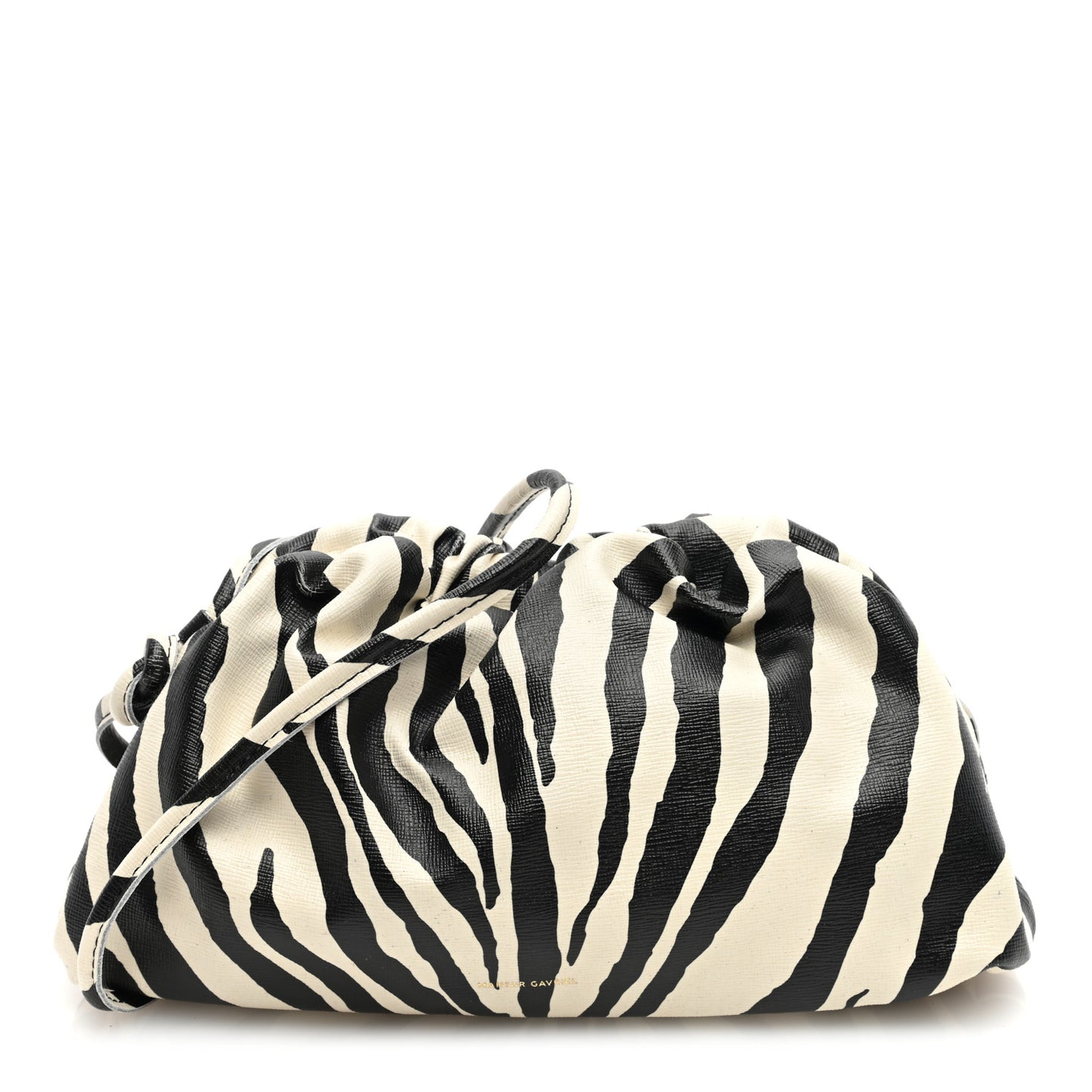 Zebra Print Mini Cloud Clutch Black White