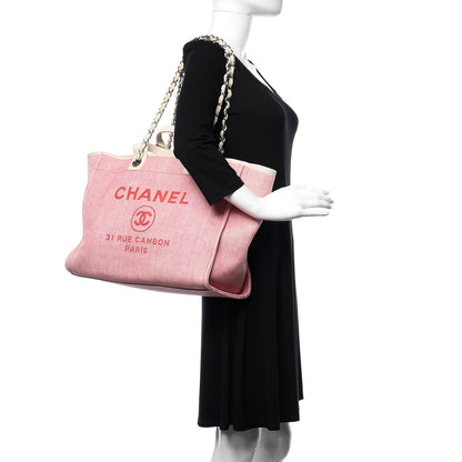 Chanel Canvas Large Deauville Tote Pink 2 of 10