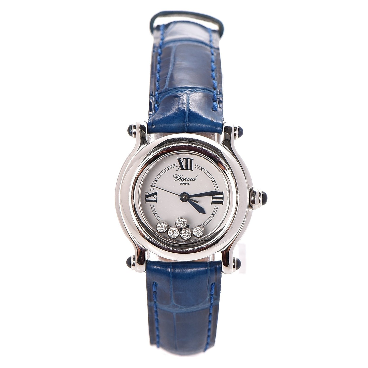 Stainless Steel Alligator 5 Diamond 26mm Happy Sport Quartz Watch