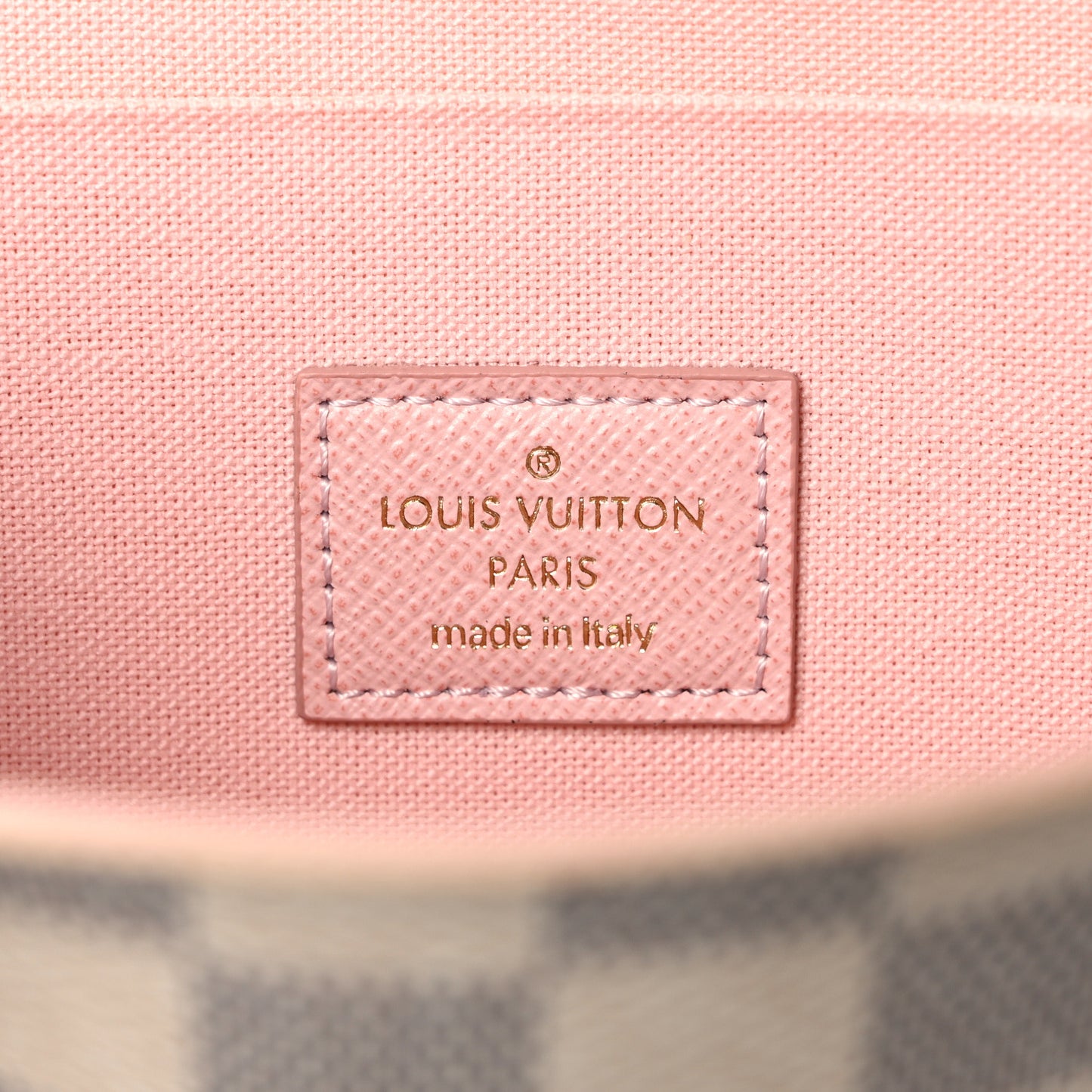 Damier Azur Pochette Felicie Chain Wallet Rose Ballerine