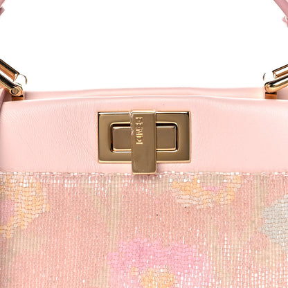 Fendi Glass Bead Embroidered XS Peekaboo Iconic Satchel Rosa Multicolor 13 of 14