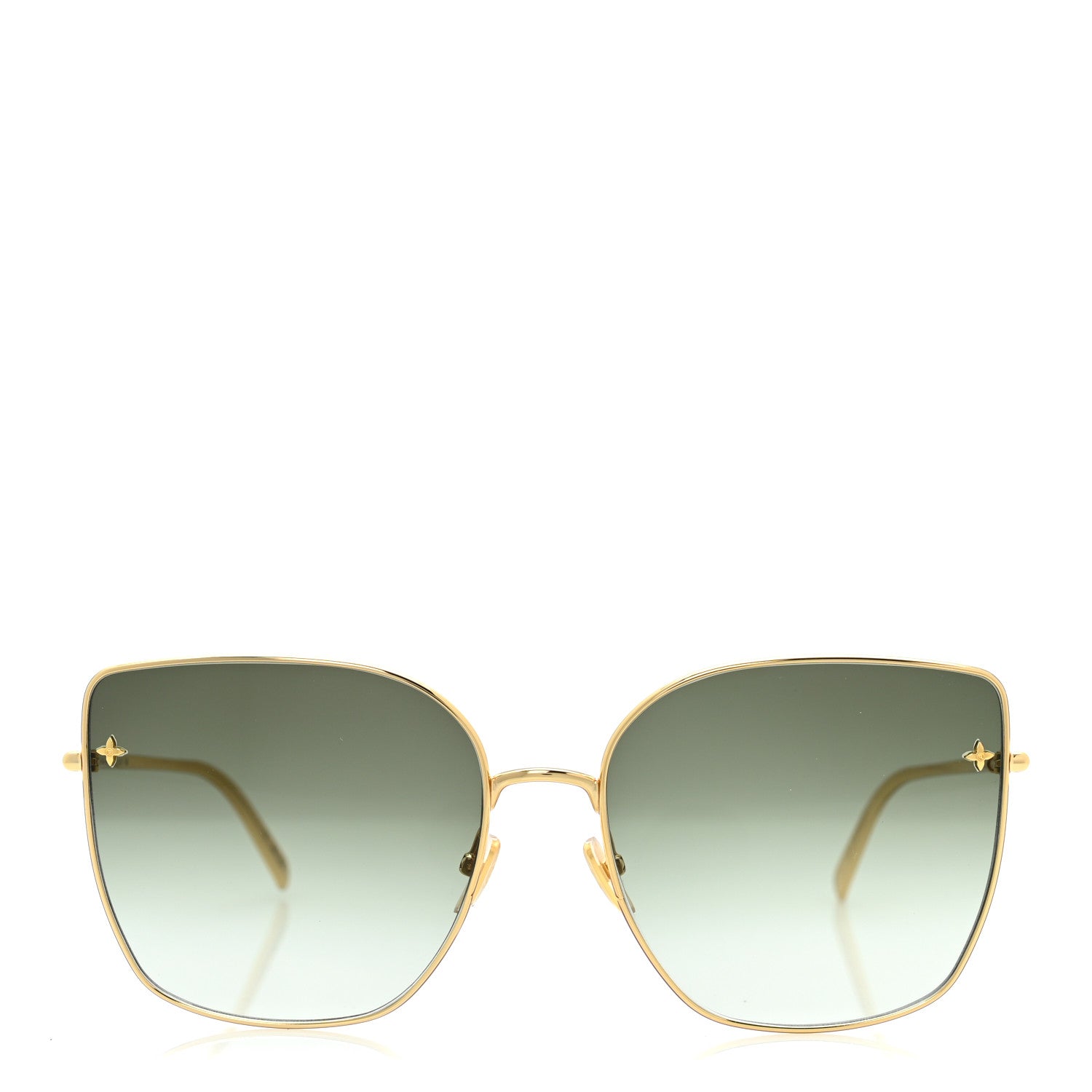 Louis Vuitton Metal LV Charm Cat Eye Sunglasses Z1720U Gold 2 of 8