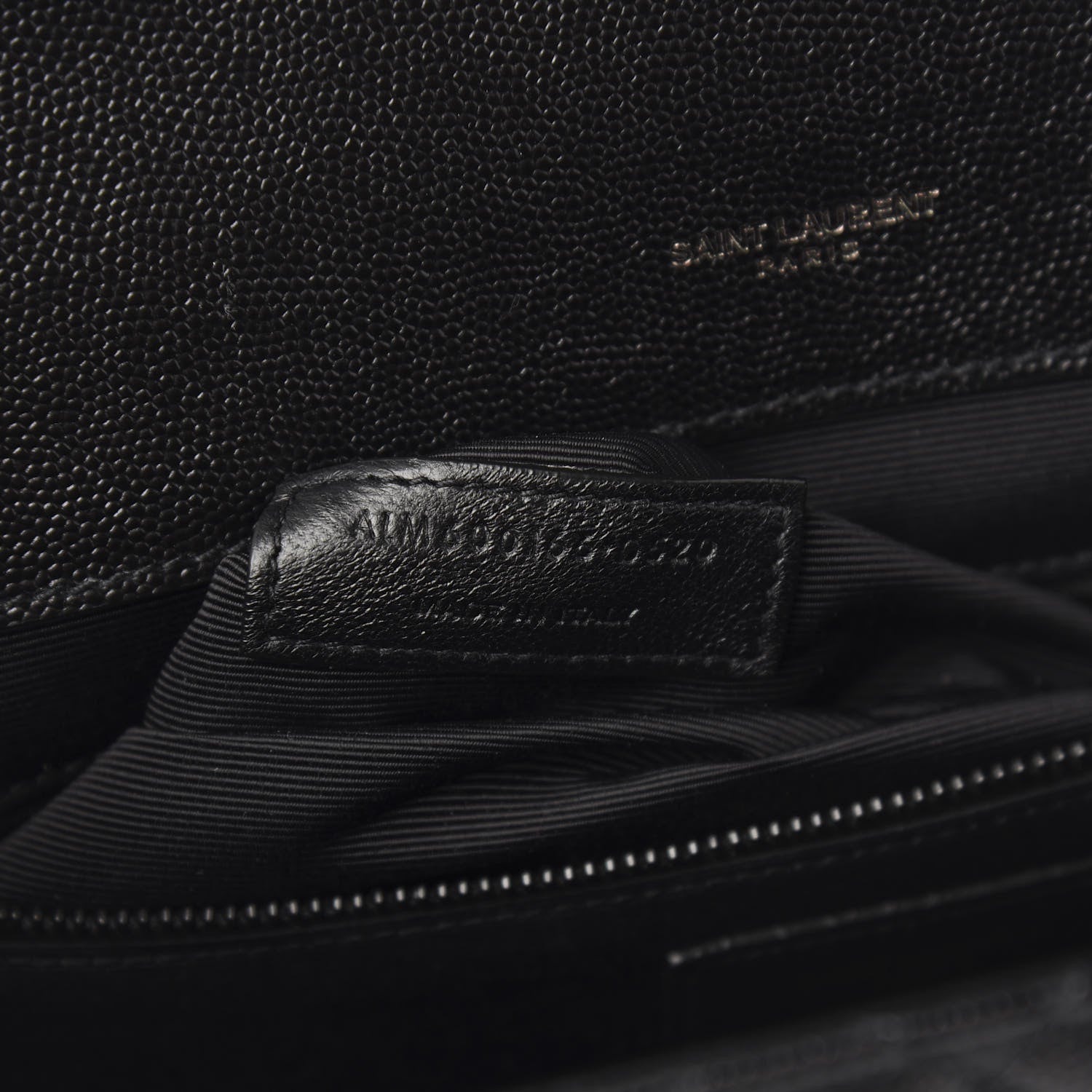 Saint Laurent Grain De Poudre Textured Mixed Matelasse Large Triquilt Monogram Monochrome Satchel Black 6 of 9