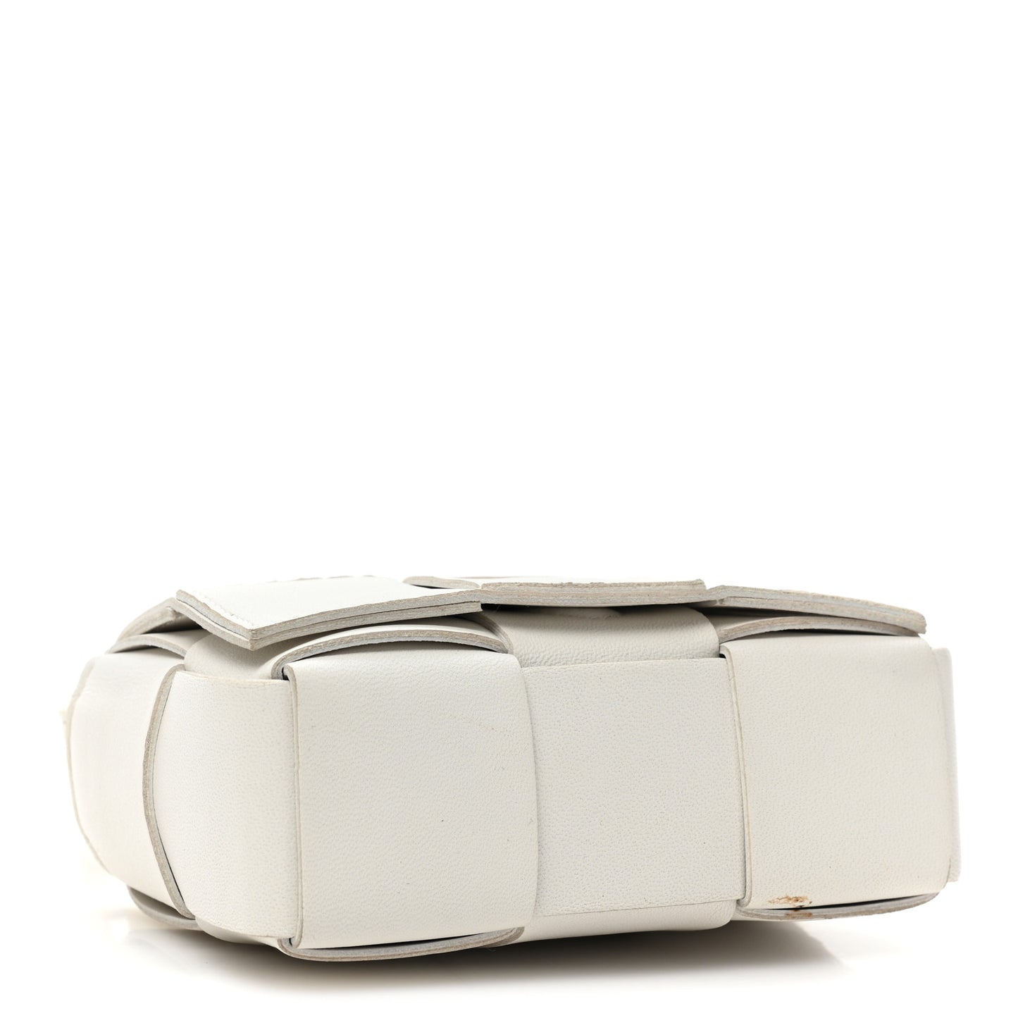 Lambskin Maxi Intrecciato Extra Mini Cassette Crossbody Bag White