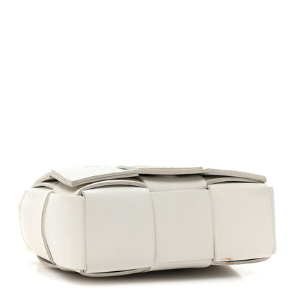 Bottega Veneta Lambskin Maxi Intrecciato Extra Mini Cassette Crossbody Bag White 4 of 9