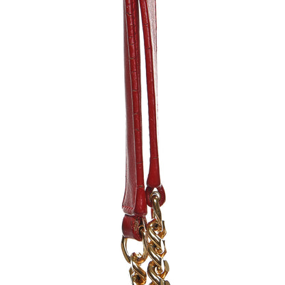 Saint Laurent Lambskin Matelasse Chevron Large Monogram Satchel Red 17 of 18