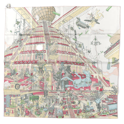 Hermes Silk La Legende Du Cheval Scarf 90 Vert White Rose 1 of 6