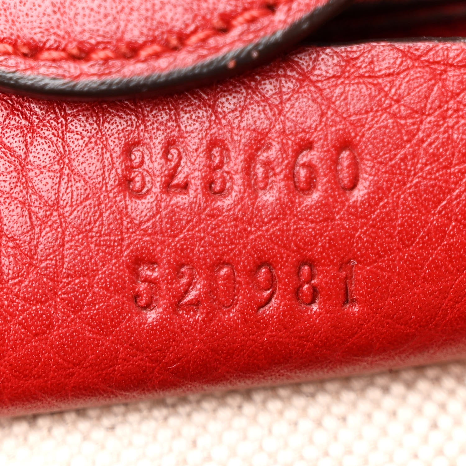 Gucci Pebbled Calfskin Medium Bamboo Shopper Tote Red 8 of 13
