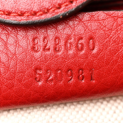 Gucci Pebbled Calfskin Medium Bamboo Shopper Tote Red 8 of 13
