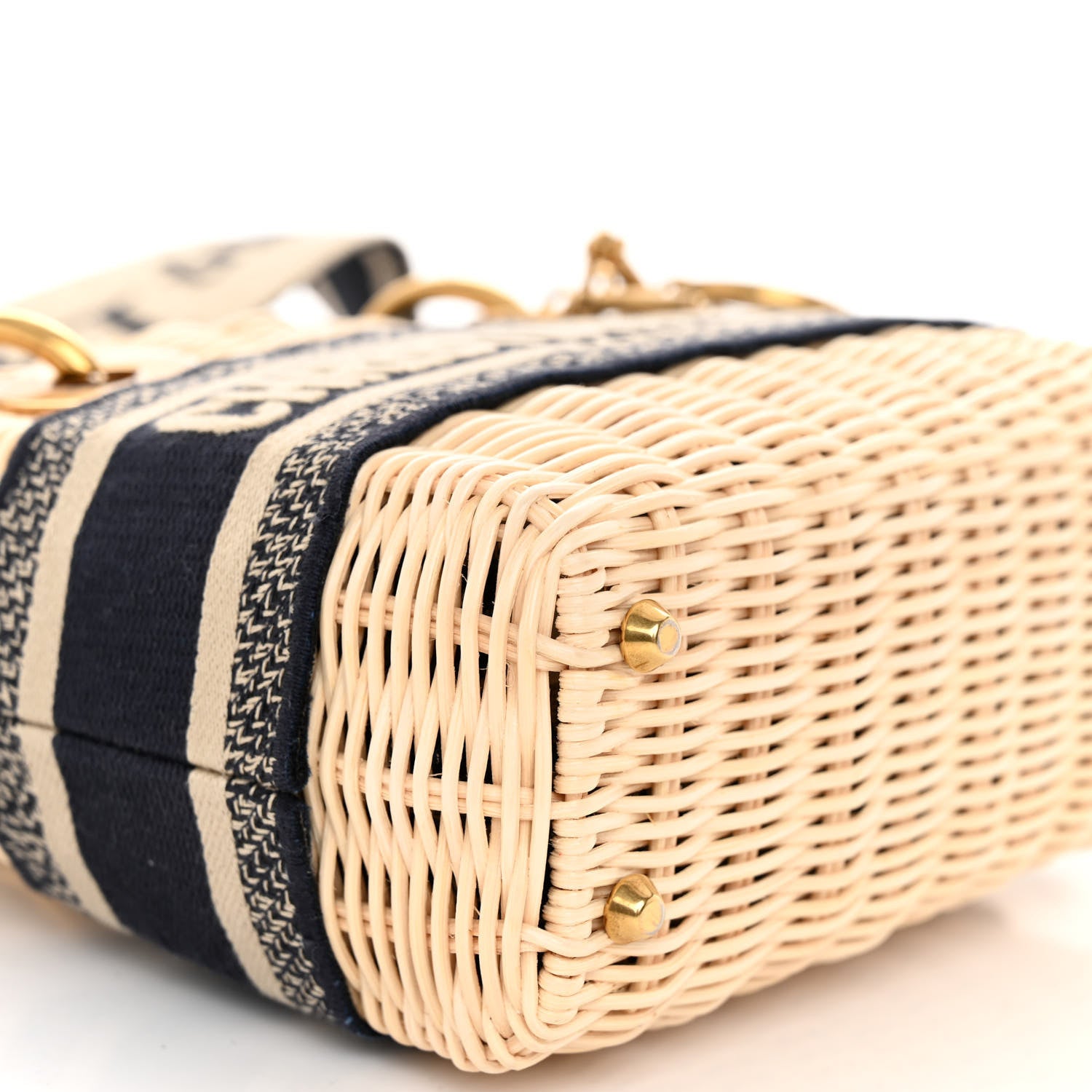 Christian Dior Wicker Oblique Mini Lady Dior Bag Blue 8 of 9